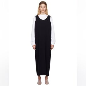 The Row Black Sleeveless Scoop Neck Slip Dress